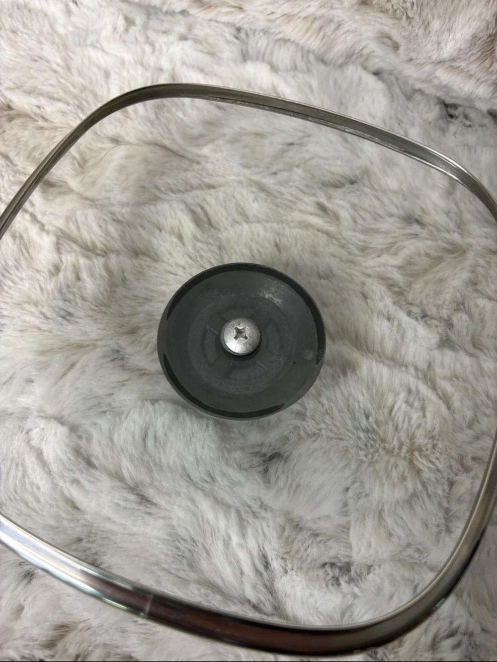 7” Square Glass Replacement Lid with Black Knob